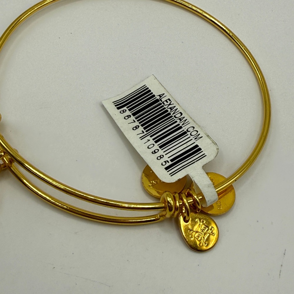 Spiritual Faith Cross Bangle Alex‎ and Ani A16EBCRYG Gold Blue Expandable - Picture 5 of 7